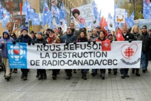 Manifestation du 16 novembre 2014 en appui Ã  Radio-Canada