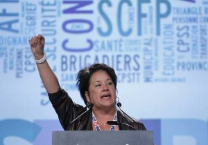 Lucie Levasseur, prÃ©sidente du SCFP-QuÃ©bec, lors de lÂ’ouverture du 29e CongrÃ¨s le 5 mai 2015