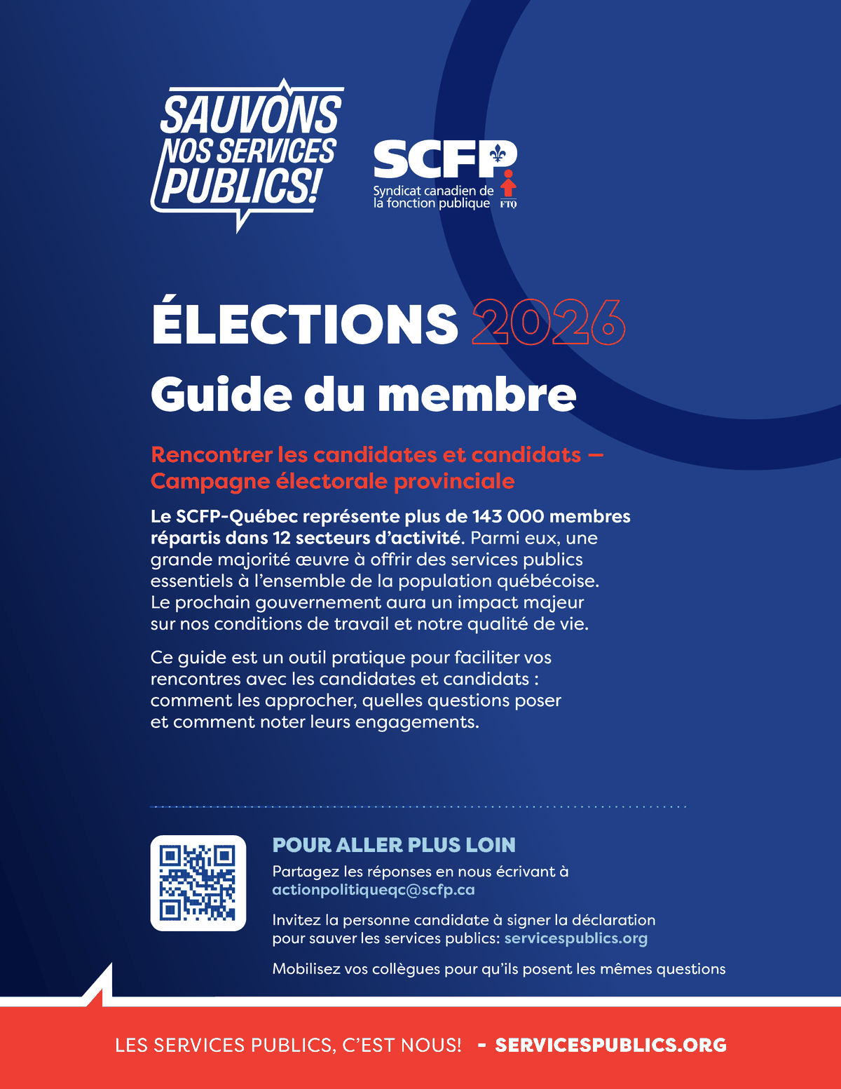 Couverture du Guide du membre pour les élections provinciales 2026